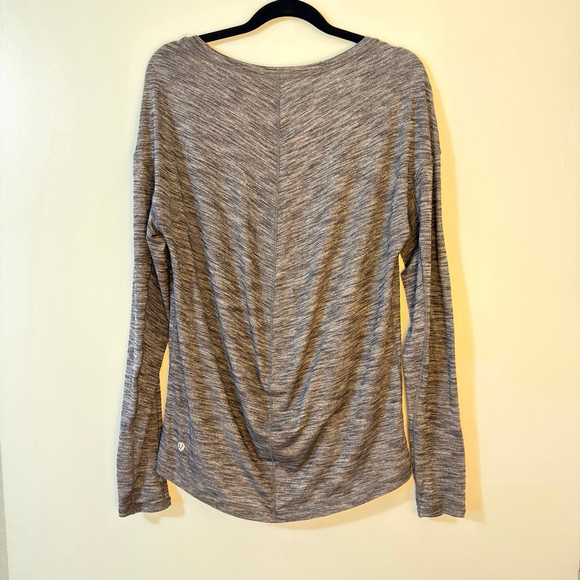 Lululemon Women's Heather Gray Swiftly Tech Long Sleeve Shirt - Size 10 (Est) b8 - Picture 10 of 10